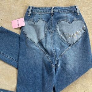 Juicy Couture Blue Heart-Embroidered Women's Jeans